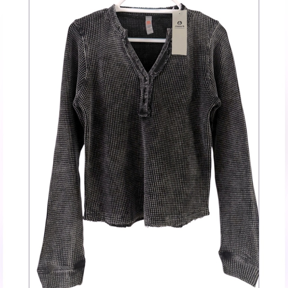 Mono b Waffle Thermal Top NWT